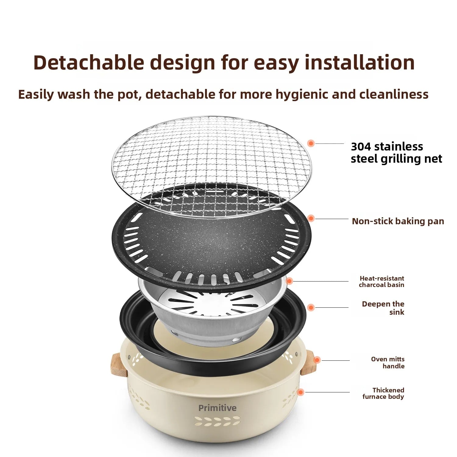 Portable Charcoal BBQ Grill