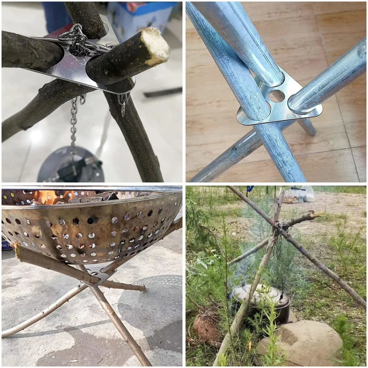 Detachable Campfire Tripod Hanging Rack