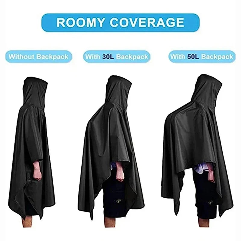 3-in-1 Waterproof Ripstop Rain Poncho