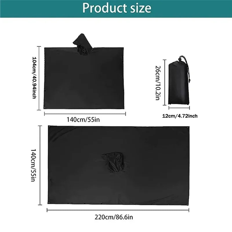 3-in-1 Waterproof Ripstop Rain Poncho