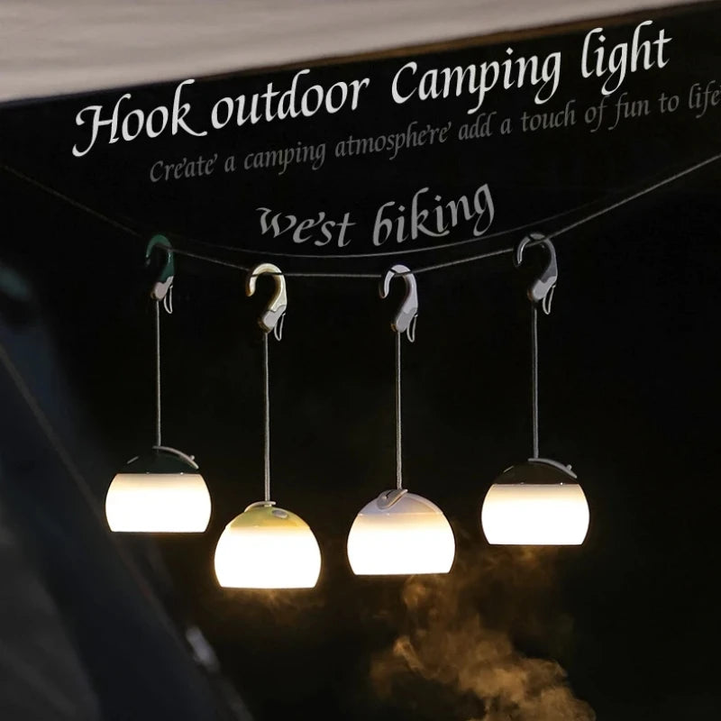WEST BIKING Camping Tent Hanging Light Portable Camping Lanterns USB Rechargeable Led Light Camp Lamp for Outdoor Emergency