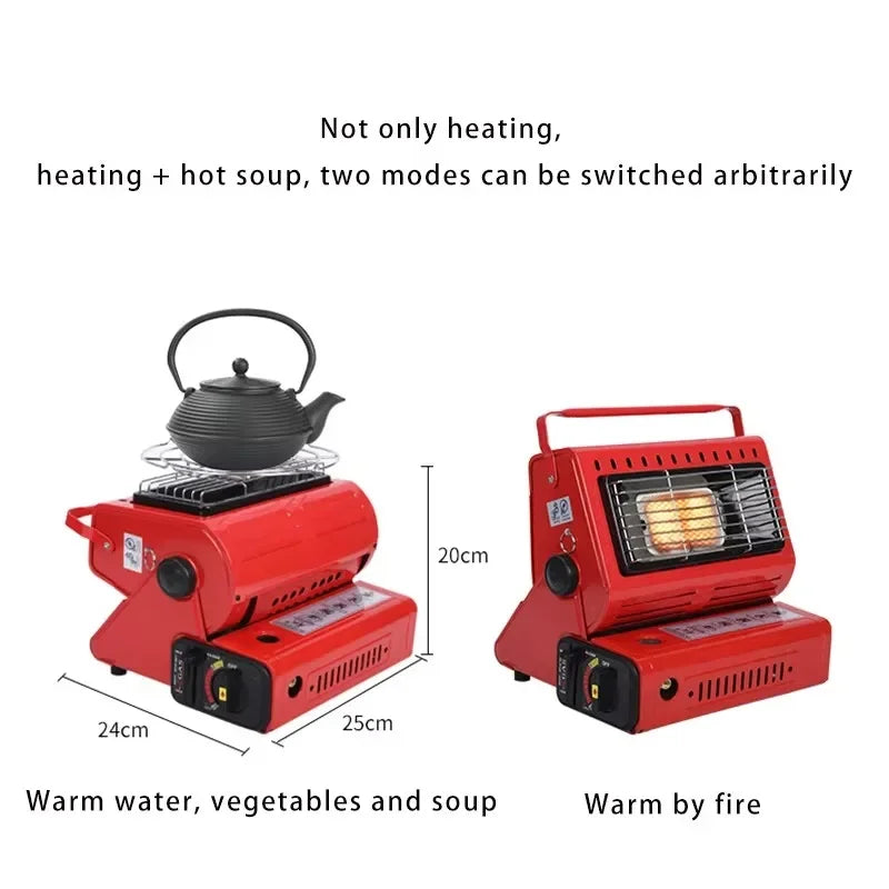 Portable Gas Camping Stove Outdoor Picnic BBQ Stove Portable Hand Warmer Home Heater Cassette Stove for Camping Tent Fishing