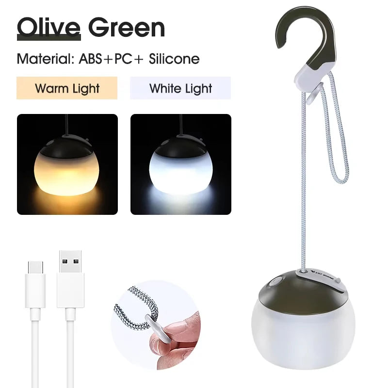 WEST BIKING Camping Tent Hanging Light Portable Camping Lanterns USB Rechargeable Led Light Camp Lamp for Outdoor Emergency