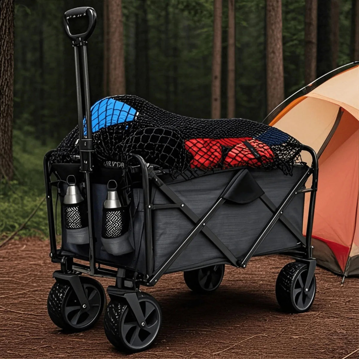 Camping cart guard net, camping cart net bag, small cart guard net, garden cart fixed net, campcart storage net