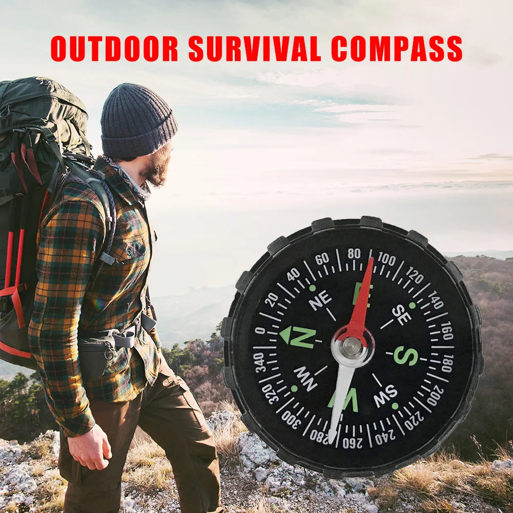 Outdoor Camping Hunting Survival Guider Navigation Button Design Mini Compass