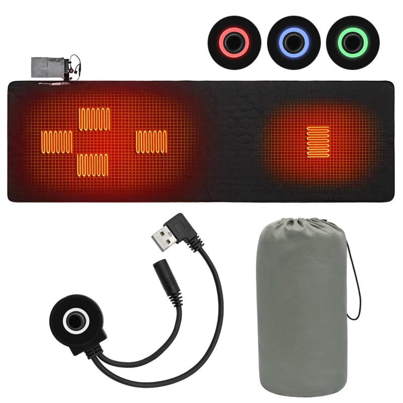 Outdoor Camping USB Heating Sleeping Mat Outdoor Electric Heating Pads Sleeping Bag Mattress For Hiking Travel