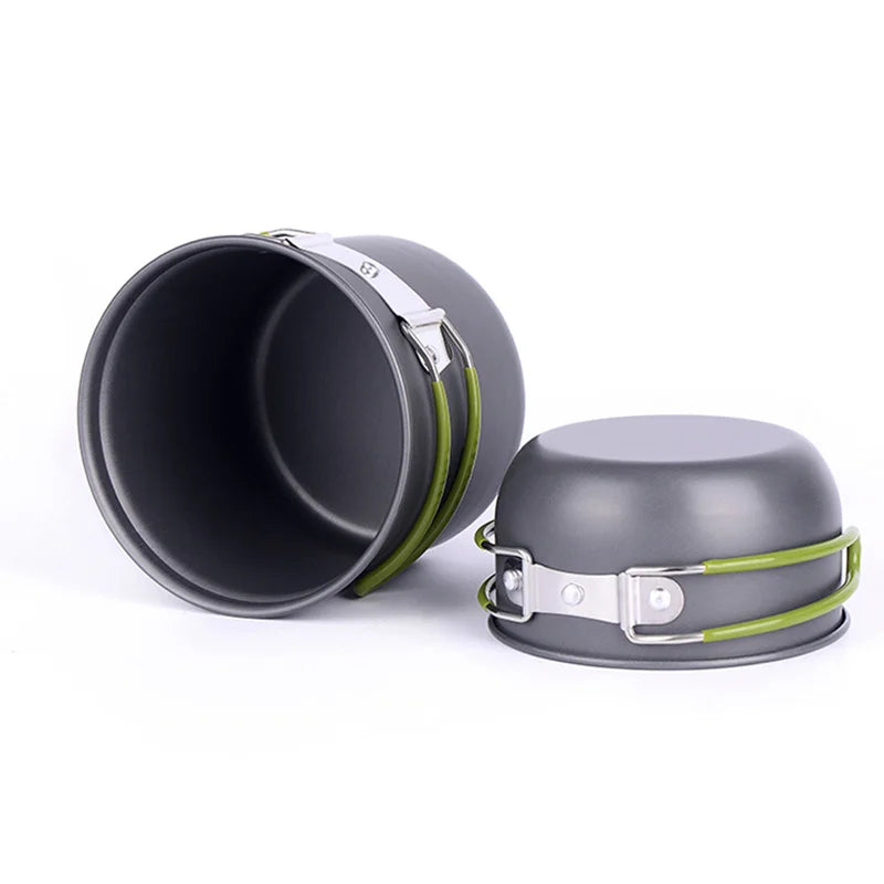 Ultralight Camping Pot Set: Camping Cookware Mess Kit (Outdoor Cooking Tableware) – for Hiking, Trekking, Picnic, Fishing, Mount