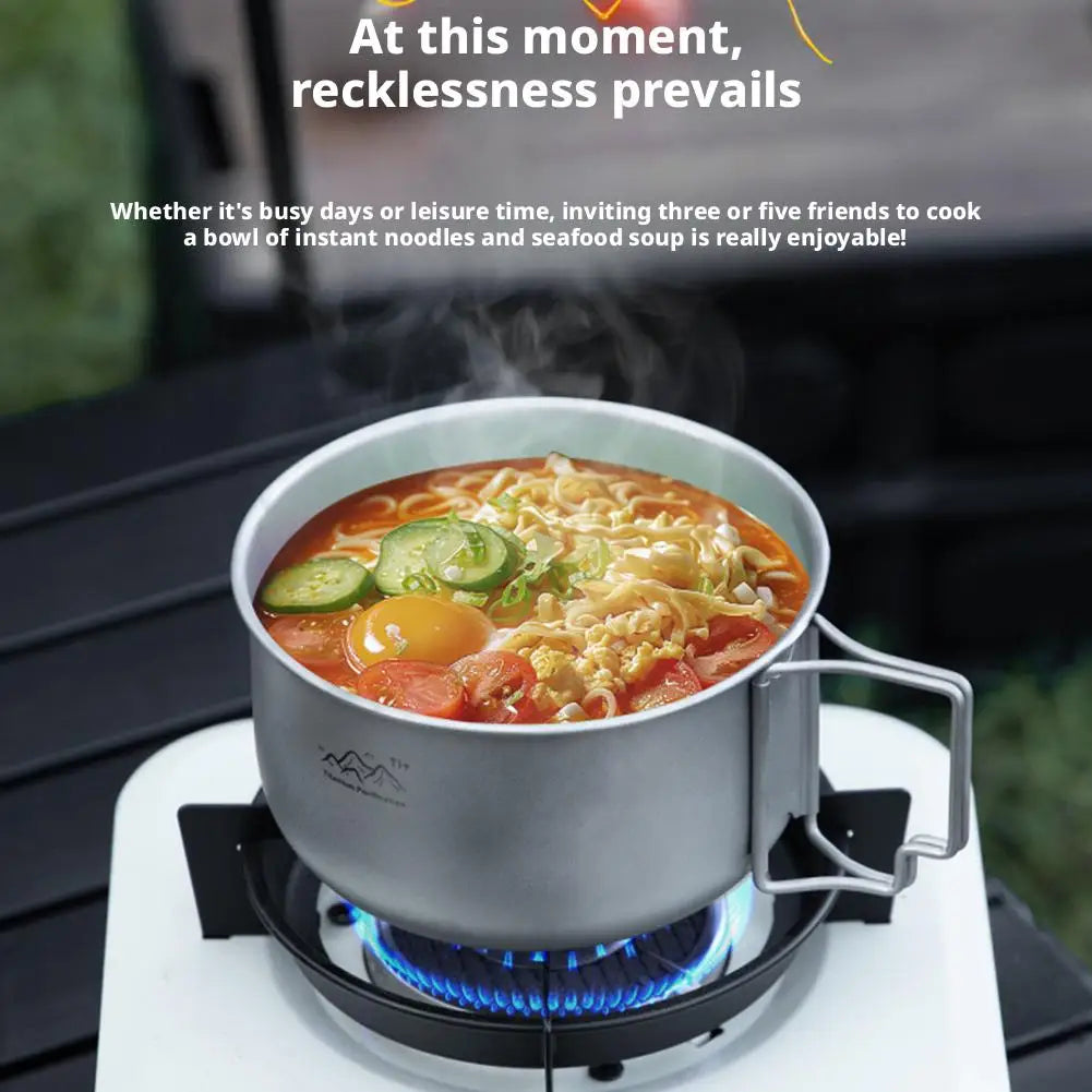 Titanium Camping Pot Collapsible Lightweight Portable Soup Pot For Outdoor Backpacking Hiking Cooking