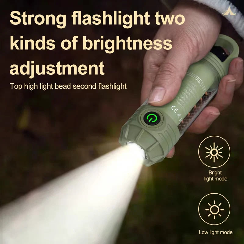 Multi Functional Outdoor LED Camping Lights Rechargeable Flashlights Portable Night Lights Waterproof Travel Lights