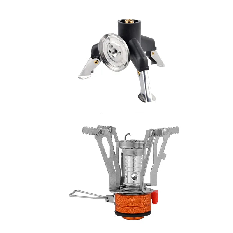 Portable All in One Camping Stove with Converter Compact Lightweight Outdoor Cooking Gear for Hiking Backpacking