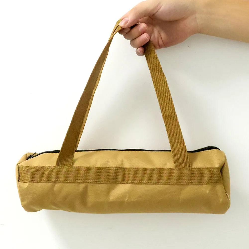 Camping Tools Storage Bag Large Capacity Cylinder Tent Stake Bag Lightweight Tent Peg Ground Nail Holder Bag for Outdoor Camping