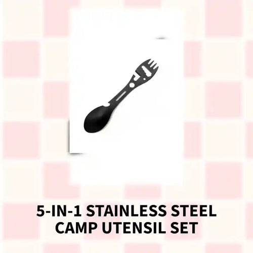 5-in-1 Stainless Steel Camp Utensil Set by@Outfy
