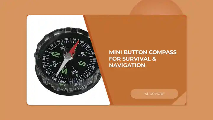 Mini Button Compass for Survival &amp; Navigation by@Outfy