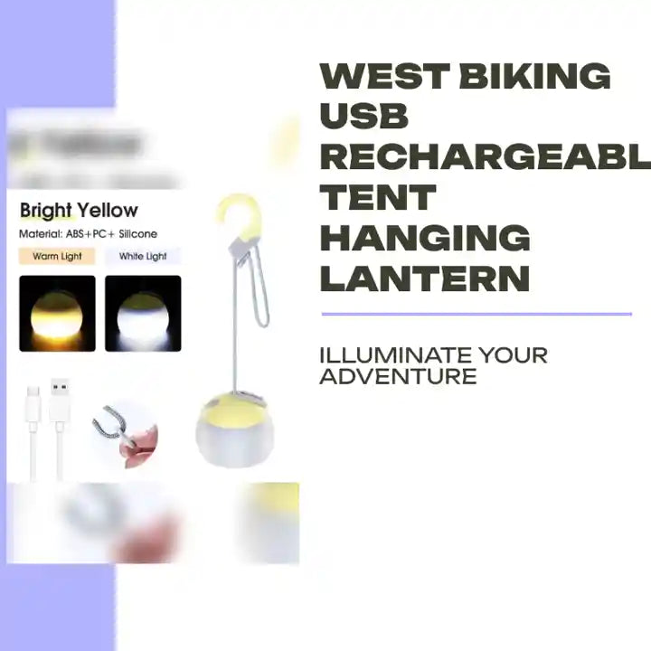 WEST BIKING USB Rechargeable Tent Hanging Lantern by@Outfy