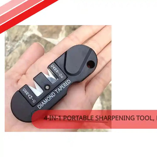 4-in-1 Portable Sharpening Tool, Knife Sharpener For Outdoor Camping And Hiking by@Outfy