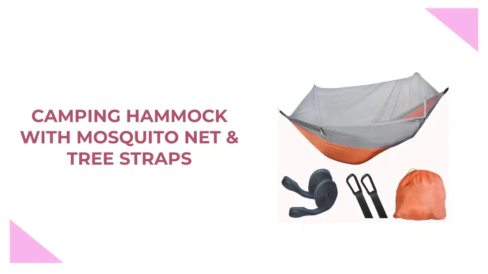 Camping Hammock with Mosquito Net & Tree Straps by@Outfy